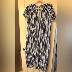 Navy and White Women's Swim Coverup